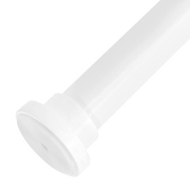 Meriville 1-inch Diameter Metal Spring Tension Rod, Closet Rod, Tension Curtain Rod, Shower Curtain Rod, Adjustable Length 42-inch to 72-inch, Off White