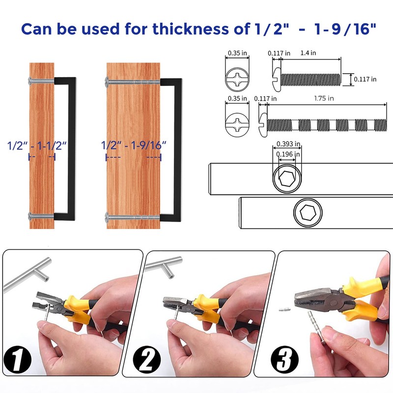 Ravinte 5 Pack 8-4/5 Inch Kitchen Square Cabinet Handles Matte