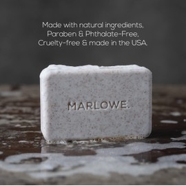 MARLOWE. No. 102 Men's Body Scrub Soap 7 oz | Warm Santal Scent | Best Exfoliating Bar for Men | Made with Natural Ingredients | Green Tea Extract | 12-Pack