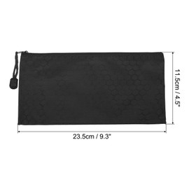PATIKIL Waterproof Zipper File Bags, 5 Pack A6 Document Holders Pencil Pouch for Classroom Office, Black
