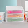 Sterilite 3-Pack Wide 3 Drawer Unit, Plastic Desktop Organizer with