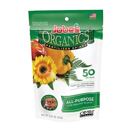 Jobes 06528 Organics All Purpose Fertilizer Spikes 4-4-4 50 Count
