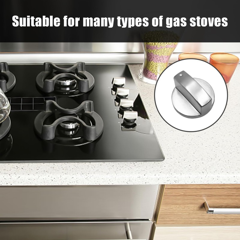 KRYMSON Pack of 5 Gas Stove Knobs, 6 mm Gas