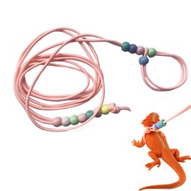 LYHMHAMY Reptile Lizard Harness and Leash Rabbit Harness, Fluorescent, Luminous, Flexible, Adjustable, Popular, Tortoise, Ferret, Small Animal, Gecko, Reptile Amphibian, Training Lead Harness (Pink)