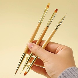 3 pinceles de dibujo de uñas, doble extremo para arte de uñas, pincel acrílico redondo para pintura plana, herramientas de uñas