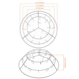 Onlyfire Rib Hanging System, Stainless Steel 3-Tier Rib Hanger with Removable Cooking Hooks, Barbecue Cooking Accessories for Weber 22 inch WSM Cooker & Weber 22 inch Kettle Grill