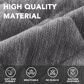H.VERSAILTEX Couch Cover Chenille Pet Fuzzy Sofa Covers for 2 Cushion Couch Anti Slip Washable Sofa Slipcovers with Strap Soft Couch Protector Cover for Dogs Cats Kids(36" x 63", Grey)