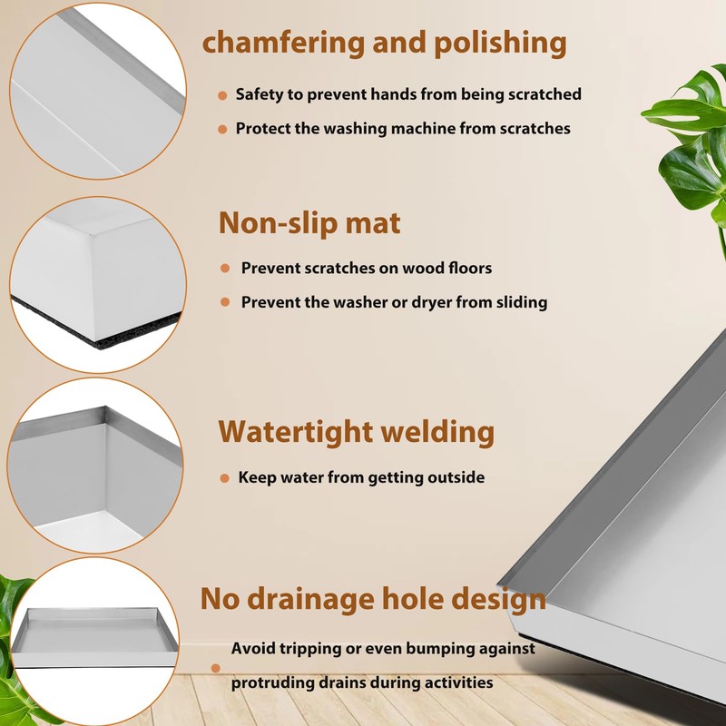 Upgraded 30" x 28"×2.5" Stainless Steel Washing Machine Drip Pan,Heavy