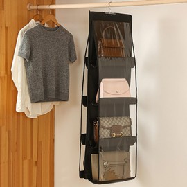 Bag Storage, Hanging Storage, Bag, Storage, 4 Tiers (Black)