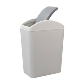 Parlynies 4.5 Gallon Swing Lid Trash Can, Waste Bin with Lid, Plastic Garbage Bin (Grey)