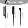 3 Pcs Slick Back Hair Brush, Double Sided Edges Slick
