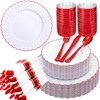 YOUBET 350PCS White Scalloped Plastic Plates for Weddings