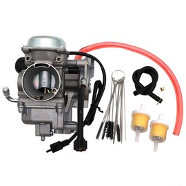 KIPA Carburetor For Arctic Cat ATV 350 366 400 Green Red Black 2008-2017, Replace OEM Part Number 0470-737 0470-843, With Carbon Dirt Jet Cleaner Tool Kit & Fuel Filters