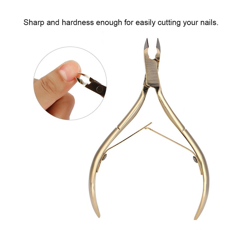 Professional Cuticle Nippers, Dead Skin Scissors, Stainless Steel Cuticle Gold