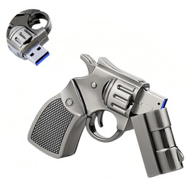 WooTeck 64GB Metal Revolver Gun USB 3.0 Flash Drive Livid