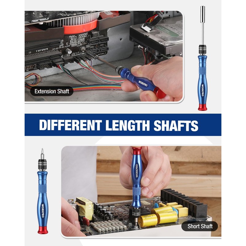 WORKPRO Precision Screwdriver Sets, 44-in-1 Multi-Bit Manual Screwdriver Set, Mini