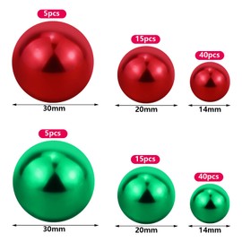 yeabwps 120 Pieces Christmas Faux Pearl for Vase Filler, Makeup Brushes Holder Wedding,Valentine's Day, Mother's Day, Party Home Decor, (14/20/ 30 mm)