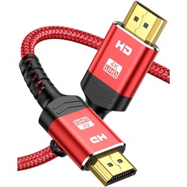 HDMI Cable 6ft, 4K HDMI 2.0 Cable eARC-Snowkids 18Gbps High Speed HDMI Cord (4K 60Hz 3D Support, Ethernet Function, Video 4K UHD 2160p, HD 1080p for Fire-TV, for PS 3/4)-Red