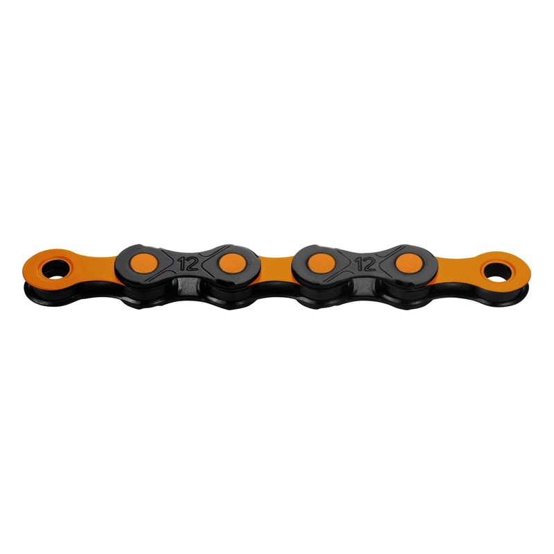 KMC DLC 12 Speed Chain, Black/Orange, 126 Link