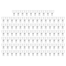 100pcs Binder Clip Hollow Cartoon Bear Long Tail Metal Paper Clamps for Documents Tickets Certificates Silver