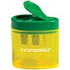 Ticonderoga Two-Hole Pencil Sharpener, Yellow and Green, 1 Count