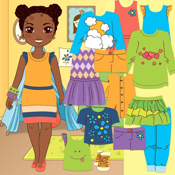 BeCrea Magnetic Dress-up Doll Michelle with Apparels Little fashionistas with 16 Pieces of Clothing