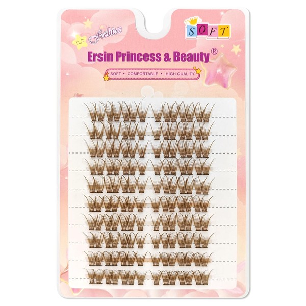 Brown Wimpern Extensions Set 80Pcs 10-14mm Mixed Künstliche Wimpern Cluster