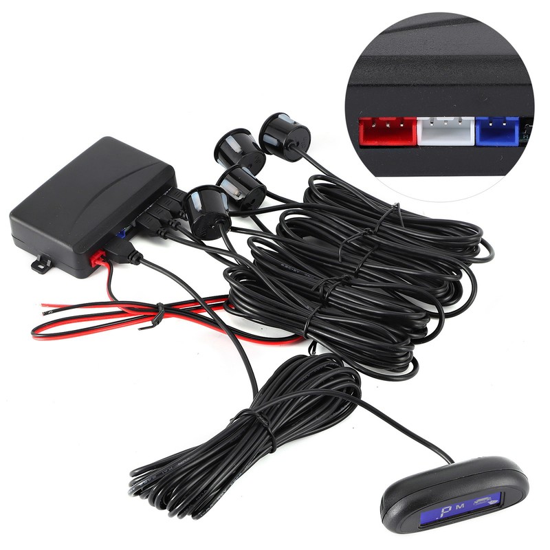Auto LED Parking Sensor Backup Radar System Buzzing Alarm Weatherproof