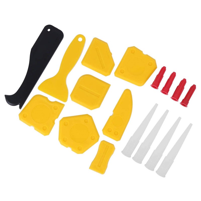 EVTSCAN 17Pcs/Set Plastic Sealant Spreader Window Caulking Scraper Glass Glue