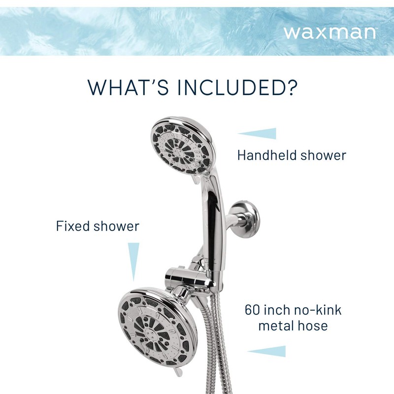 Waxman Serene Premium Fixed Shower Head with Handheld Attachment and