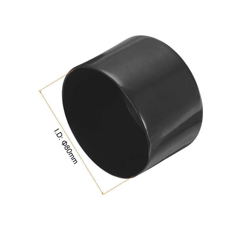 sourcing map 6pcs Rubber End Caps 80mm ID Vinyl Round