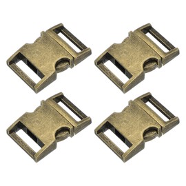PATIKIL Metal Buckle, 4 Pack Quick Side Release Clips for Luggage Belt Strap Backpack Webbing(0.8" x 1.5", Bronze)