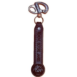 Fully Involved Leatherworks Firefighter SCBA Mask Quick Release Shackle - Color: Black w/ Black Stitching