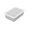Tovolo King Cube Ice, Single Tray with Lid, Oyster Gray