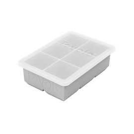 Tovolo King Cube Ice, Single Tray with Lid, Oyster Gray