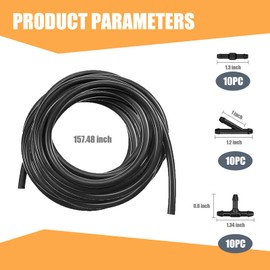 dawfall Car Windshield Washer Hose Kit, Includes 13Ft Rubber Washer Hose with 30 PCS Vehicle Hose Connectors, Universal Automotive Windshield Wash Accessories, Suitable for Cars Trucks SUVs (Black)