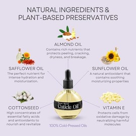 C CARE C CARE Sweet Almond Cuticle Oil For Nails - Stocking Stuffer Holiday Gift - Repairs Cuticles Overnight - Moisturizes and Strengthens Nails and Cuticles - Dropper & Brush included - 2.5oz