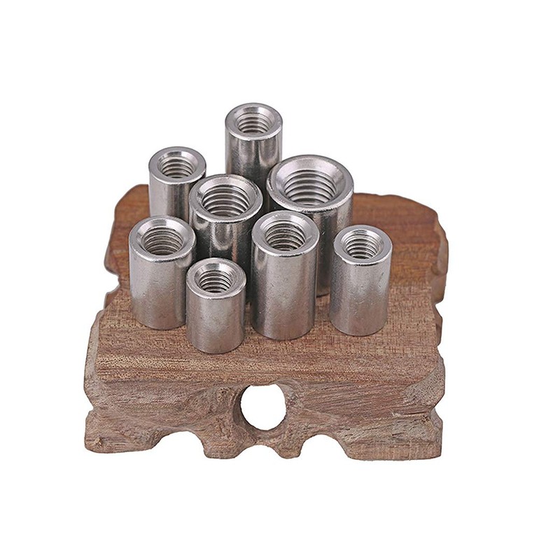 Dreneco Round Connector Nuts, Stainless Steel Coupling Nut (M10×16×40mm,2 pcs)