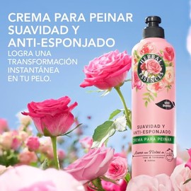 HERBAL ESSENCES, Crema para Peinar Suavidad y Anti-Esponjado, Aroma con notas de Rosas, Frambuesas y Violetas (300 ml)