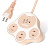 TOPREK Cat Paw Shaped Power Strip, Pink, USB Outlet, Extension