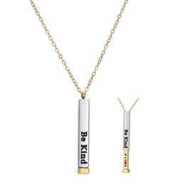 Be Kind Of A B Necklaces For Women Hidden Message Necklace Best Friends Sorority Sisters Inspirational Bar Necklace Stainless Steel Friendship Gift Jewelry (Style2, Gold)