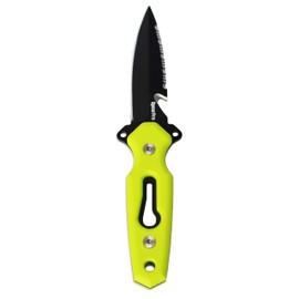 SpearPro Ranger Dagger Knife - Teflon Coated Stainless Steel 3.5" - Mount on Weight belt or Leg - Spearfishing, Hunting, Scuba Diving, Snorkeling, Hunting, Camping, Kitchen Knife (Lime Green)