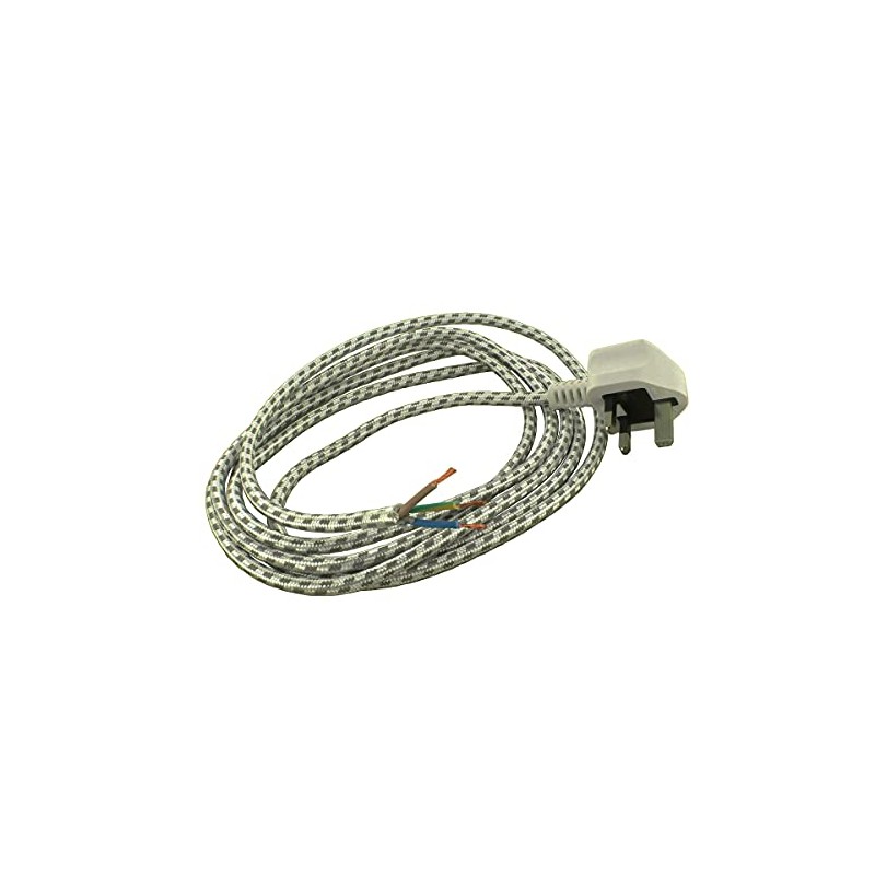 Paxanpax PSA120 Universal White Iron Mains Cable & White Plug