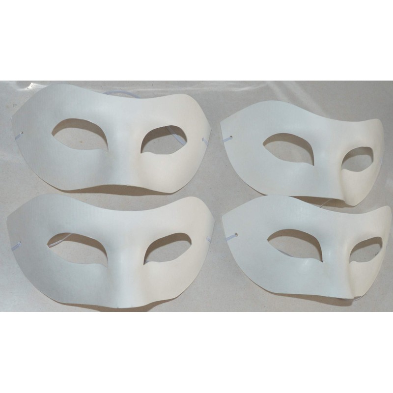 4 x HALF FACE MASK, PAINT MASK DECORATE PLAIN MASKS