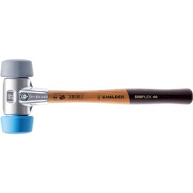 HALDER - 3113.051 Soft Hammer 50:40 TPE Soft / TPE-mid with Aluminium Housing and High-Quality Wooden Handle Diameter 50 mm