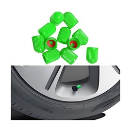 Mandark 50PCS Car Tire Stem Valve Caps, Dustproof Vehicle Stem Covers with O Rubber Ring, Airtight Seal Automotive Interior Tyre Air Cap Accessories, Universal for Bikes Truck Motorcycles (Green)