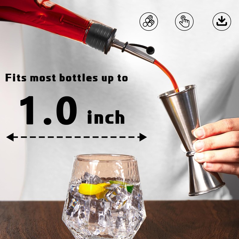 Tioncy 12 Sets Liquor Pour Spout with Adapters for Oversized