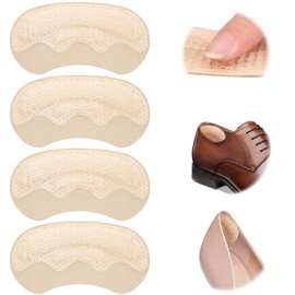 4D Cloud Heel Pads for Shoes, Heel Cushions for Women Shoes, Honeycomb Design Relieves Pain and Blisters, Loose Heel Pad for Oversized Shoe, Heel Grips for Women Men(Beige, 2 Pairs)