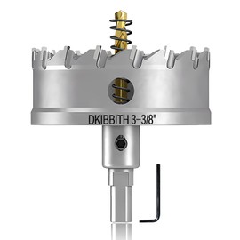 TCT Hole Saw Set, 3-3/8"(85mm) Heavy Duty Tungsten Carbide Tipped Hole Cutters for Stainless Steel Mild Steel Copper Iron Brass Plastic and More, with Titanium-Plated Pilot Drill Bits.