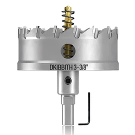 TCT Hole Saw Set, 3-3/8"(85mm) Heavy Duty Tungsten Carbide Tipped Hole Cutters for Stainless Steel Mild Steel Copper Iron Brass Plastic and More, with Titanium-Plated Pilot Drill Bits.